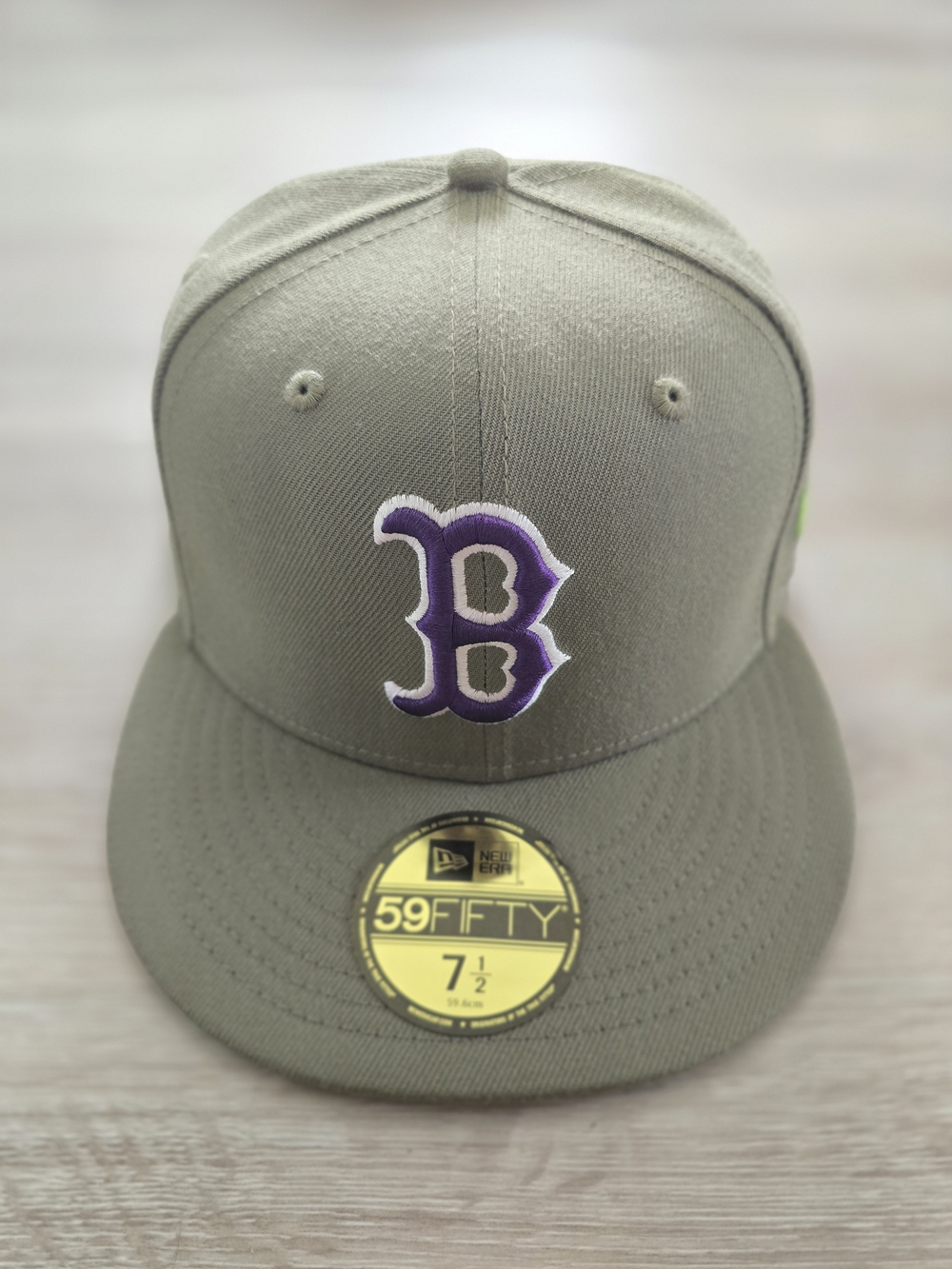 New Era Kids 59FIFTY Olive Baseball Cap with Purple Logo